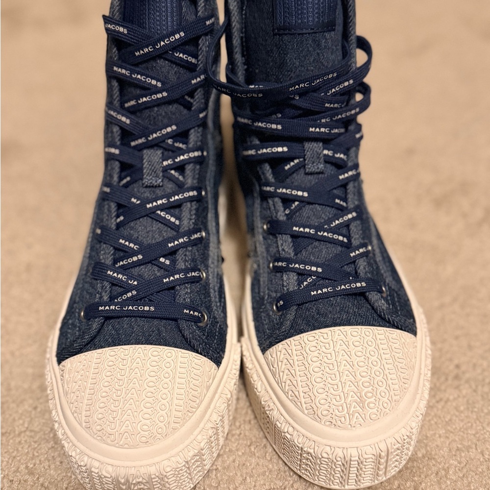 Marc Jacobs Navy High-Top Sneakers